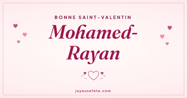 Image « Bonne Saint-Valentin Mohamed-Rayan » au format large