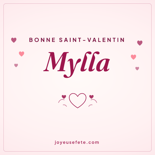 Image carrée « Bonne Saint-Valentin Mylla » pour WhatsApp