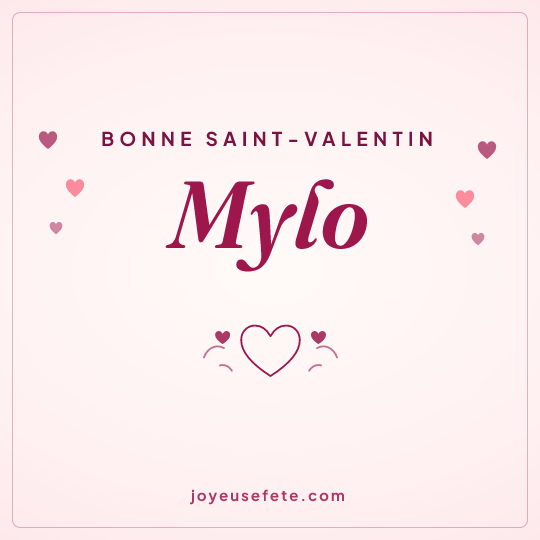Image carrée « Bonne Saint-Valentin Mylo » pour WhatsApp