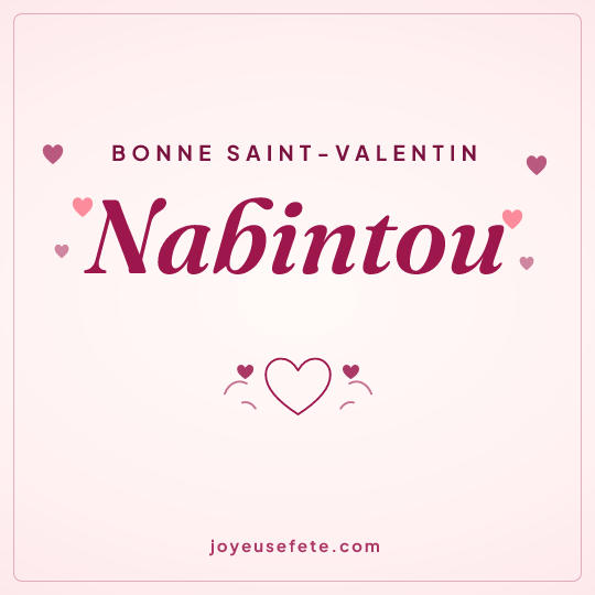 Image carrée « Bonne Saint-Valentin Nabintou » pour WhatsApp