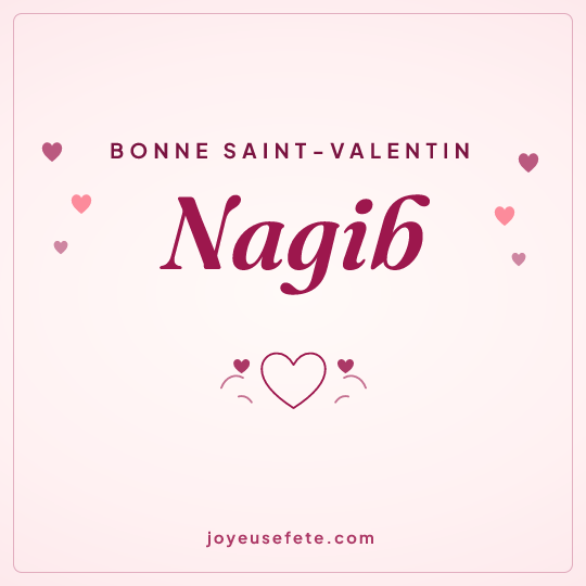 Image carrée « Bonne Saint-Valentin Nagib » pour WhatsApp