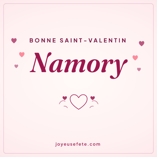 Image carrée « Bonne Saint-Valentin Namory » pour WhatsApp
