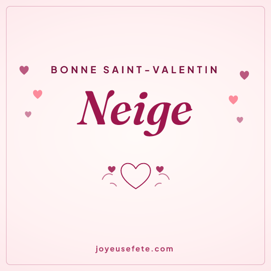 Image carrée « Bonne Saint-Valentin Neige » pour WhatsApp