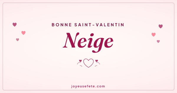 Image « Bonne Saint-Valentin Neige » au format large