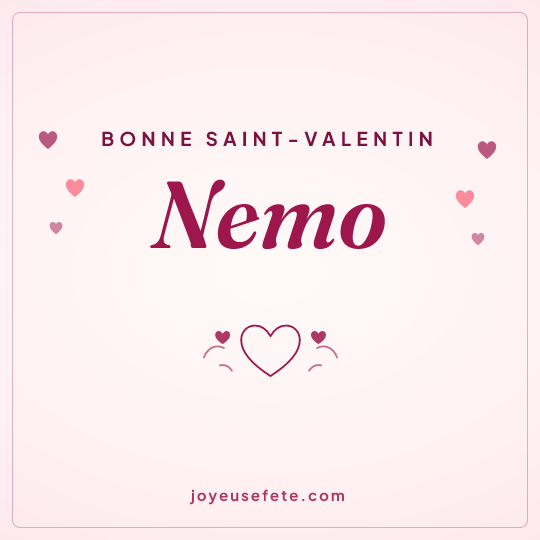 Image carrée « Bonne Saint-Valentin Nemo » pour WhatsApp