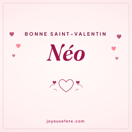 Image carrée « Bonne Saint-Valentin Néo » pour WhatsApp