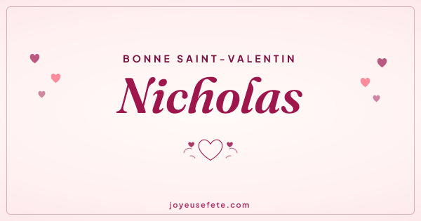 Image « Bonne Saint-Valentin Nicholas » au format large