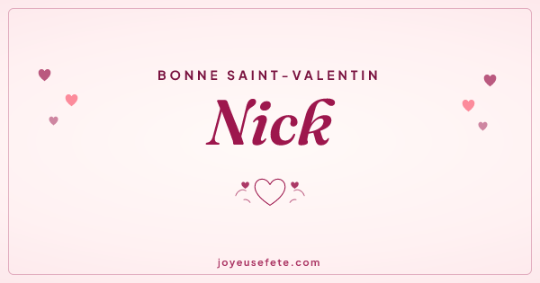 Image « Bonne Saint-Valentin Nick » au format large