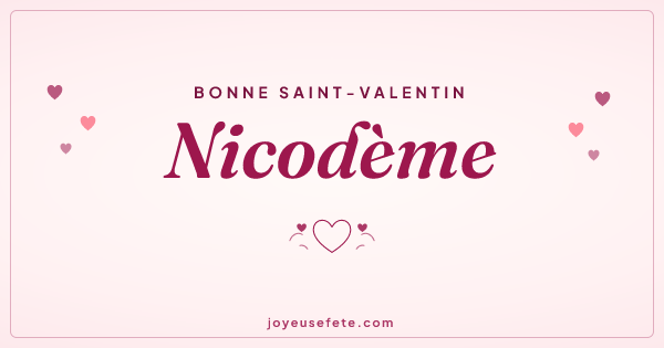 Image « Bonne Saint-Valentin Nicodème » au format large