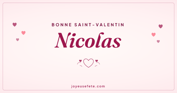 Image « Bonne Saint-Valentin Nicolas » au format large