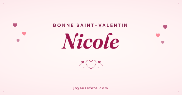Image « Bonne Saint-Valentin Nicole » au format large