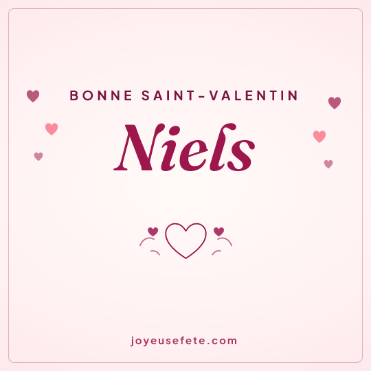 Image carrée « Bonne Saint-Valentin Niels » pour WhatsApp