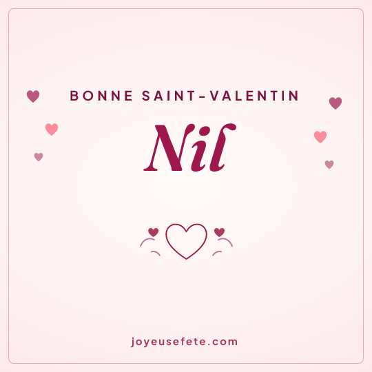 Image carrée « Bonne Saint-Valentin Nil » pour WhatsApp