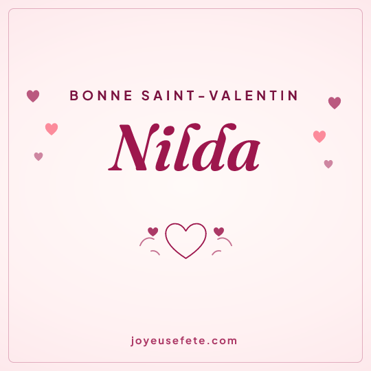 Image carrée « Bonne Saint-Valentin Nilda » pour WhatsApp