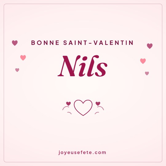 Image carrée « Bonne Saint-Valentin Nils » pour WhatsApp