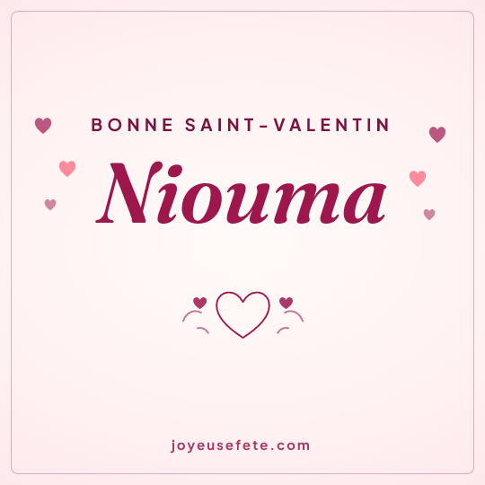 Image carrée « Bonne Saint-Valentin Niouma » pour WhatsApp