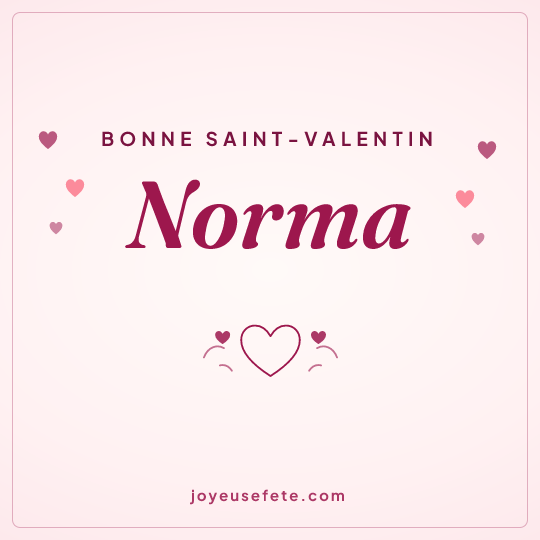 Image carrée « Bonne Saint-Valentin Norma » pour WhatsApp