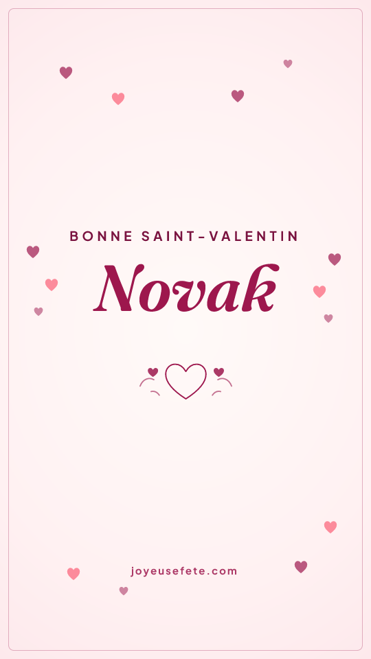 Image « Bonne Saint-Valentin Novak » au format story