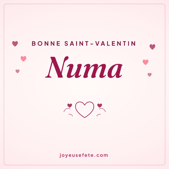 Image carrée « Bonne Saint-Valentin Numa » pour WhatsApp