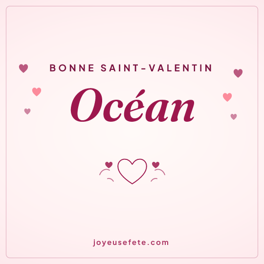 Image carrée « Bonne Saint-Valentin Océan » pour WhatsApp