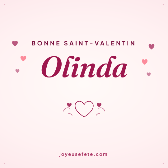 Image carrée « Bonne Saint-Valentin Olinda » pour WhatsApp