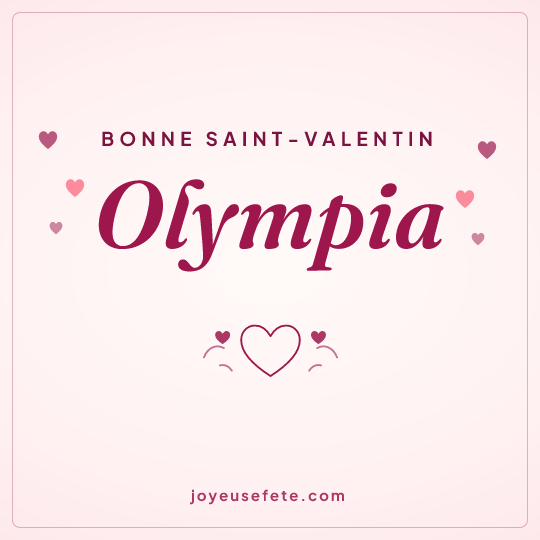 Image carrée « Bonne Saint-Valentin Olympia » pour WhatsApp