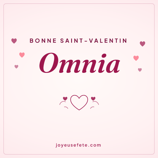 Image carrée « Bonne Saint-Valentin Omnia » pour WhatsApp