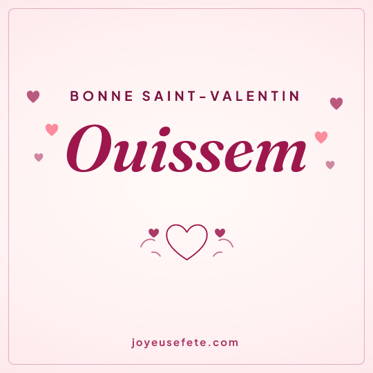 Image carrée « Bonne Saint-Valentin Ouissem » pour WhatsApp