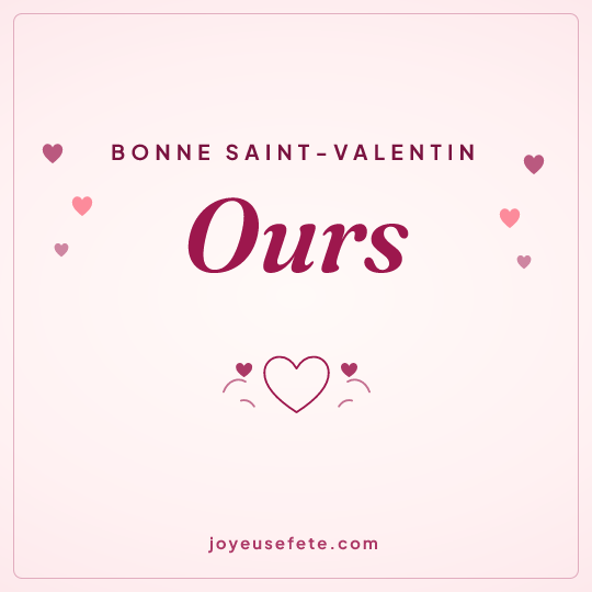 Image carrée « Bonne Saint-Valentin Ours » pour WhatsApp