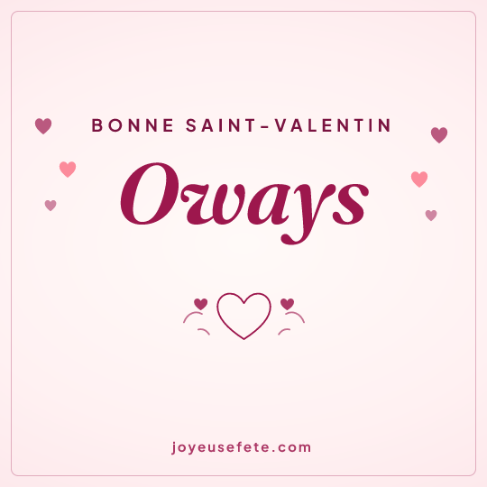 Image carrée « Bonne Saint-Valentin Oways » pour WhatsApp