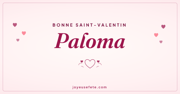 Image « Bonne Saint-Valentin Paloma » au format large