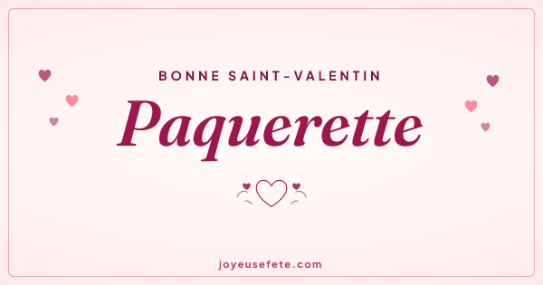 Image « Bonne Saint-Valentin Paquerette » au format large