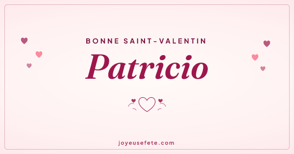 Image « Bonne Saint-Valentin Patricio » au format large