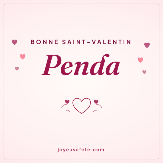 Image carrée « Bonne Saint-Valentin Penda » pour WhatsApp