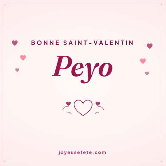Image carrée « Bonne Saint-Valentin Peyo » pour WhatsApp