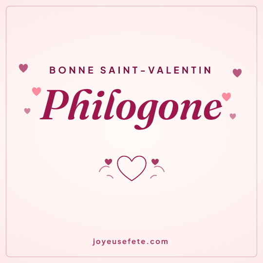 Image carrée « Bonne Saint-Valentin Philogone » pour WhatsApp