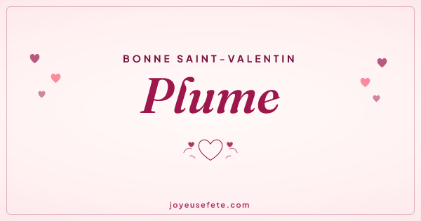Image « Bonne Saint-Valentin Plume » au format large