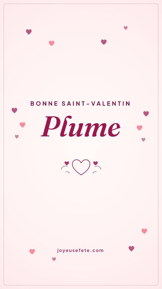 Image « Bonne Saint-Valentin Plume » au format story