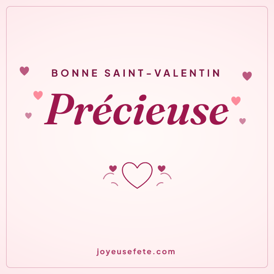 Image carrée « Bonne Saint-Valentin Précieuse » pour WhatsApp