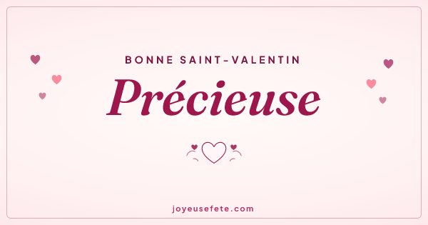 Image « Bonne Saint-Valentin Précieuse » au format large