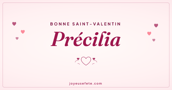 Image « Bonne Saint-Valentin Précilia » au format large