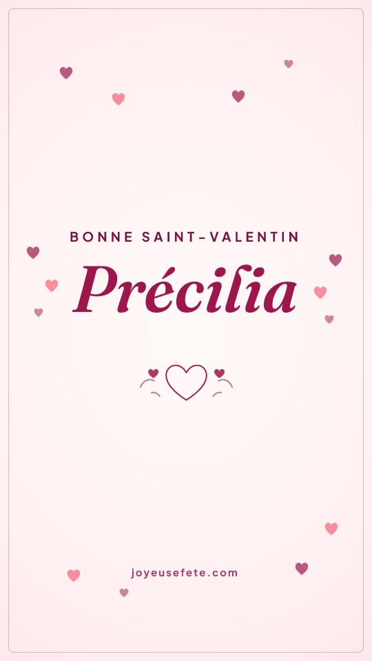 Image « Bonne Saint-Valentin Précilia » au format story