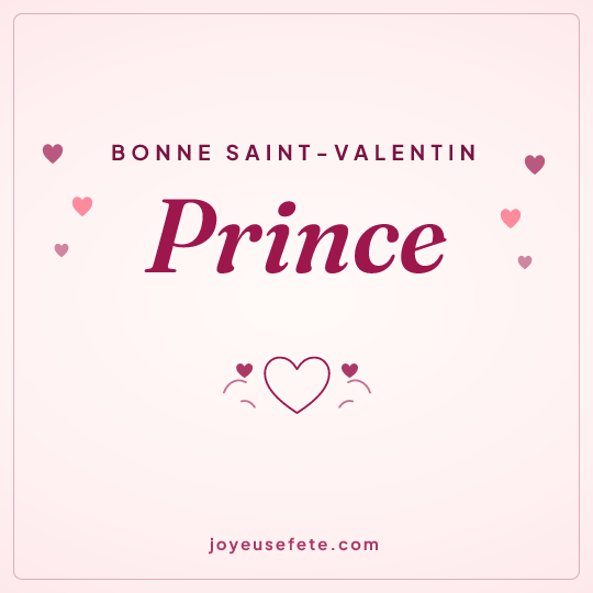 Image carrée « Bonne Saint-Valentin Prince » pour WhatsApp