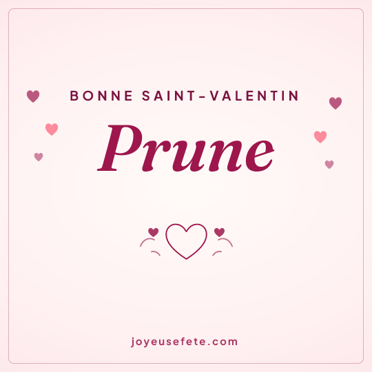Image carrée « Bonne Saint-Valentin Prune » pour WhatsApp