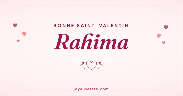 Image « Bonne Saint-Valentin Rahima » au format large