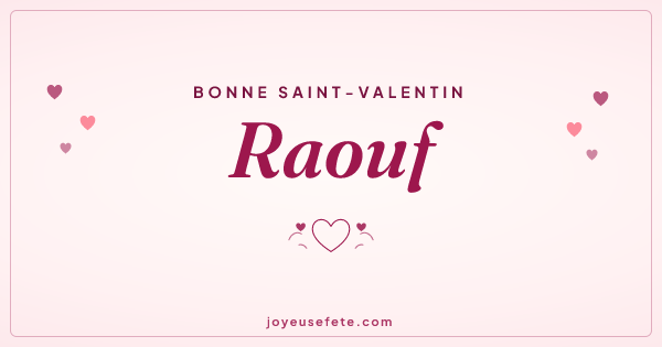 Image « Bonne Saint-Valentin Raouf » au format large