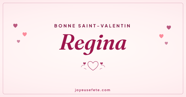 Image « Bonne Saint-Valentin Regina » au format large