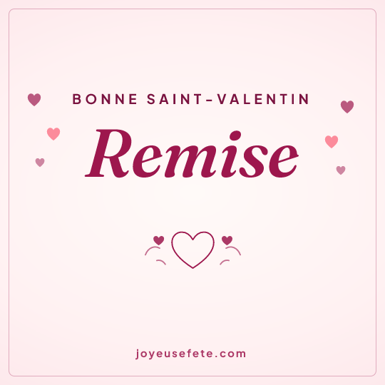 Image carrée « Bonne Saint-Valentin Remise » pour WhatsApp