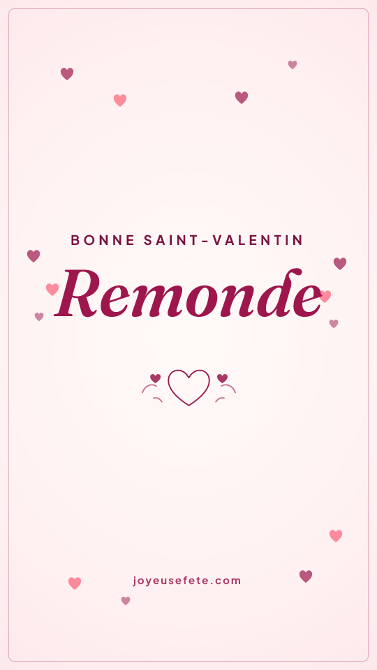 Image « Bonne Saint-Valentin Remonde » au format story