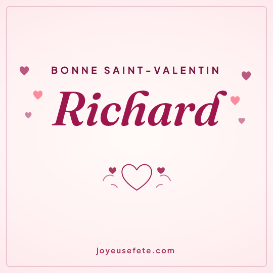 Image carrée « Bonne Saint-Valentin Richard » pour WhatsApp